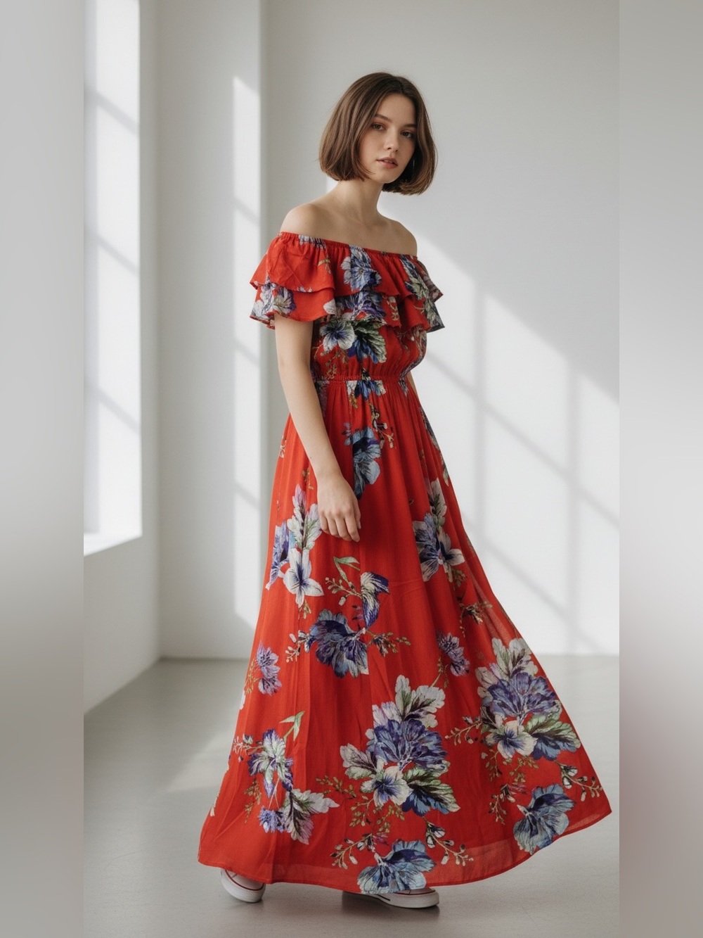 ILLA ILLA Red Floral Maxi Dress